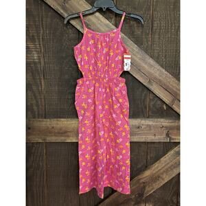 GIRL'S Wide Leg Pink Floral Jumpsuit Cat & Jack Kids Size 10 Bohemian Summer NEW
